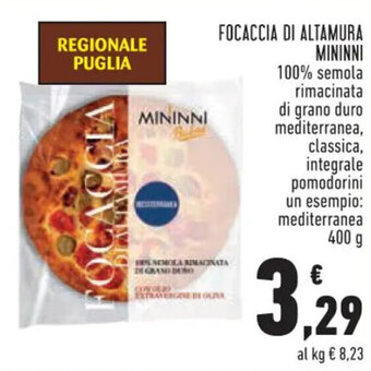 Conad Superstore FOCACCIA DI ALTAMURA MININNI 400 g offerta