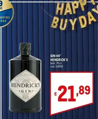 Metro Hendrick's Gin offerta