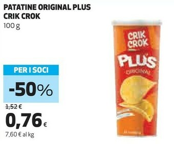Coop Crik Crok - Crik Crok Plus Original 100 G(ml) offerta