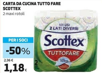 Coop Scottex Carta Da Cucina Tutto Fare offerta