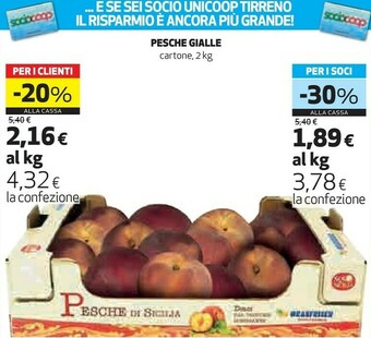 Coop Pesche Gialle offerta