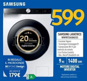 FreeShop SAMSUNG LAVATRICE WW90T534DAE/S3 offerta