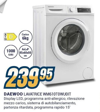 Sinergy DAEWOO LAVATRICE WM610T0WU0IT offerta