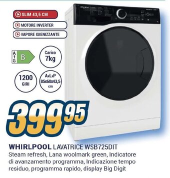 Sinergy WHIRLPOOL LAVATRICE WSB725DIT offerta