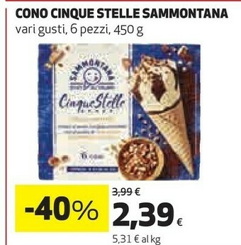 Coop Sammontana 6 Coni Cinque Stelle Caffè 450 G(ml) offerta