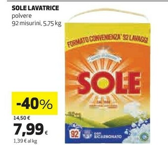 Coop Sole Lavatrice offerta