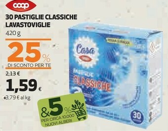 Coop Coop 30 Pastiglie Classiche Lavastoviglie offerta