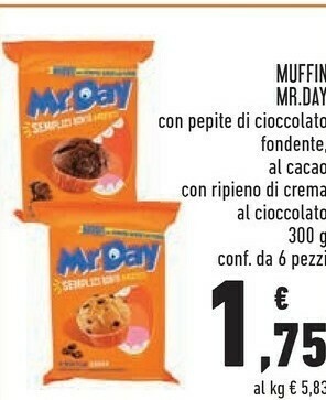 Conad Superstore Mr. Day - Muffin Con Gocce Di Cioccolato offerta
