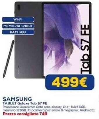 Euronics SAMSUNG TABLET Galaxy Tab 57 FE offerta