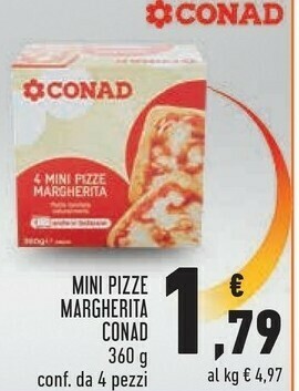 Conad Superstore Conad - 4 Mini Pizze Margherita 360 G(ml) offerta