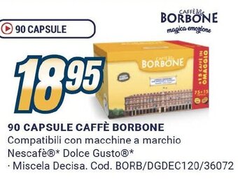 Sinergy 90 CAPSULE CAFFÈ BORBONE offerta