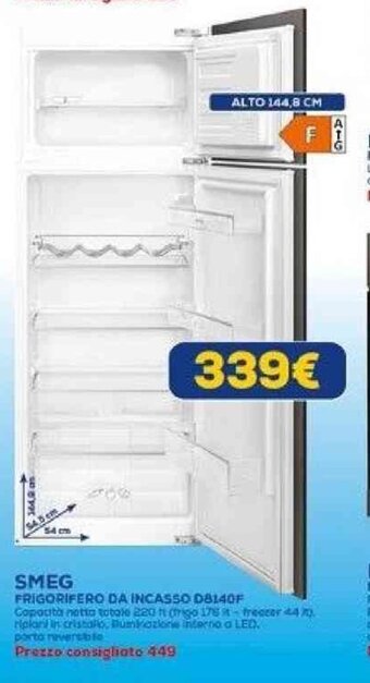 Euronics SMEG FRIGORIFERO DA INCASSO D8140F offerta