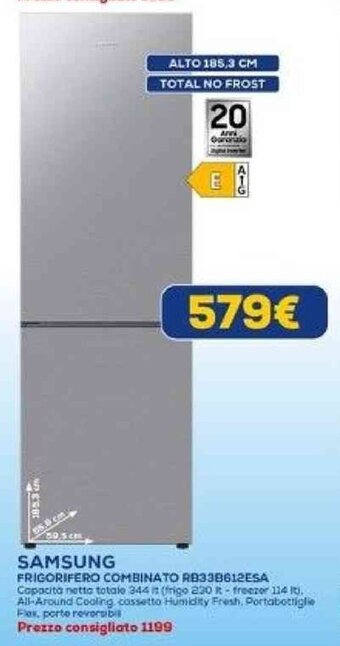Euronics SAMSUNG FRIGORIFERO COMBINATO RB338612ESA offerta