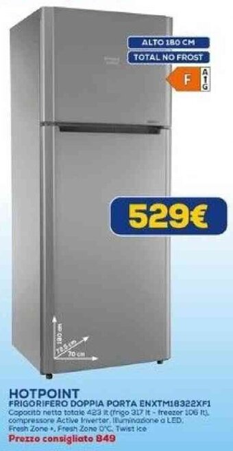 Euronics HOTPOINT FRIGORIFERO DOPPIA PORTA ENXTM18322XF1 offerta
