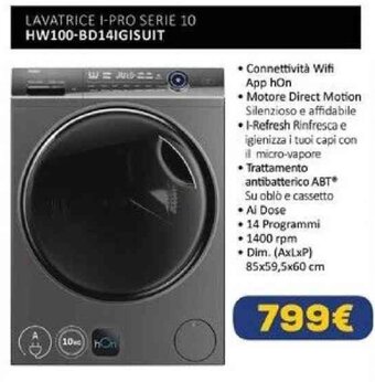 Euronics LAVATRICE I-PRO SERIE 10 HW100-BD14IGISUIT offerta