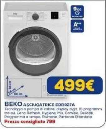 Euronics BEKO ASCIUGATRICE EDR927A offerta