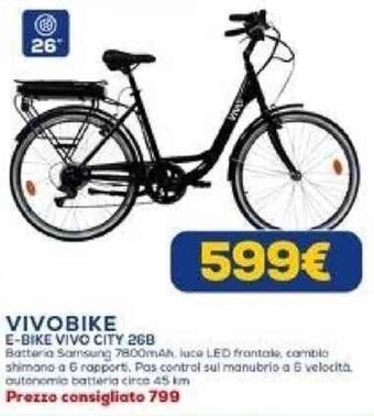 Euronics VIVOBIKE E-BIKE VIVO CITY 26B offerta