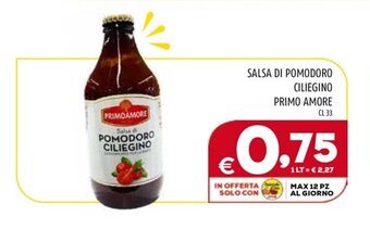Il Centesimo SALSA DI POMODORO CILIEGINO PRIMO AMORE CL 33 offerta