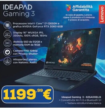 Euronics Lenovo IDEAPAD Gaming 3 offerta
