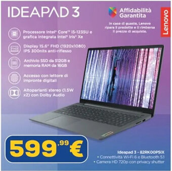 Euronics Lenovo IDEAPAD 3 offerta