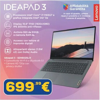 Euronics Lenovo IDEAPAD 3 offerta