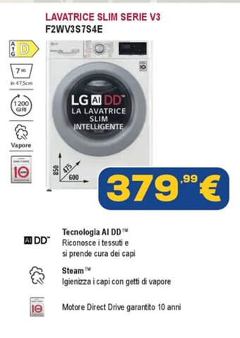 Euronics LAVATRICE SLIM SERIE V3 F2WV3S7S4E offerta
