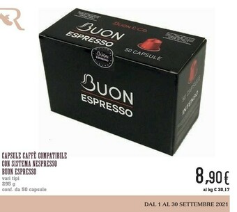 Conad Buon Espresso Capsule Caffe Compatibile Con Sistema Nespresso offerta