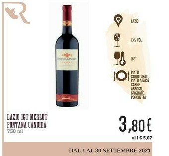 Conad Fontana Candida Lazio Igt Merlot offerta