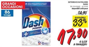 Pam DETERSIVO IN POLVERE DASH 86 lavaggi - g 5549 offerta