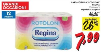 Pam CARTA IGIENICA "ROTOLONI" REGINA 12 rotoloni offerta