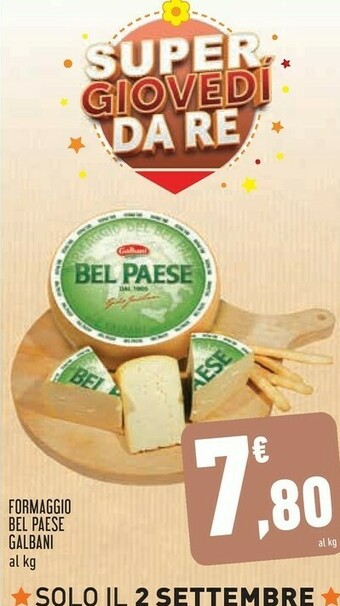 Conad Galbani Formaggio Bel Paese offerta