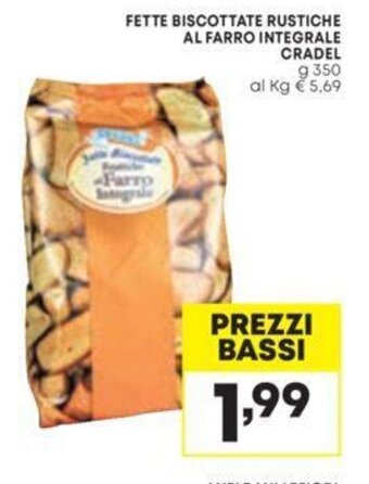 FETTE BISCOTTATE RUSTICHE ALFARRO INTEGRALE CRADEL g 350