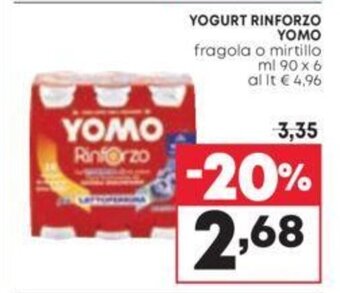 Pam YOGURT RINFORZO YOMO fragola o mirtillo ml 90 x 6 offerta