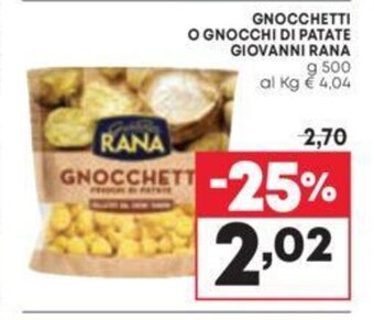 Pam GNOCCHETTI O GNOCCHI DI PATATE GIOVANNI RANA g 500 offerta