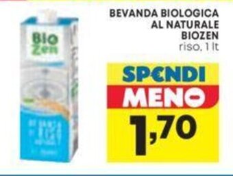 Pam BEVANDA BIOLOGICA AL NATURALE BIOZEN riso. 1 It offerta