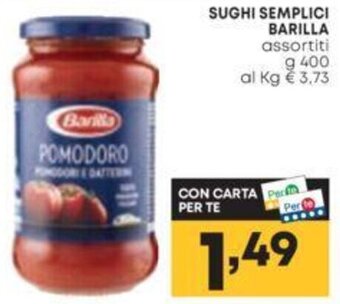 Pam SUGHI SEMPLICI BARILLA assortiti g 400 offerta