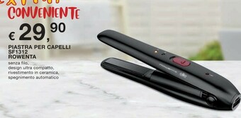 Conad Rowenta For Elite Nomad Straightener SF1312 Piastra Per Capelli Caldo Nero 0,6 M offerta