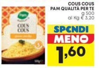 COUS COUS PAM QUALITÀ PER TE g 500