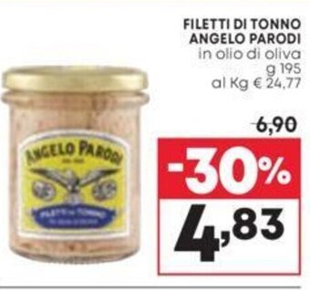 Pam FILETTI DI TONNO ANGELO PARODI in olio di oliva g 195 offerta