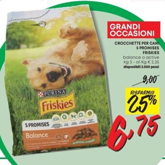 Pam CROCCHETTE PER CANI 5 PROMISES FRISKIES kg 3 offerta
