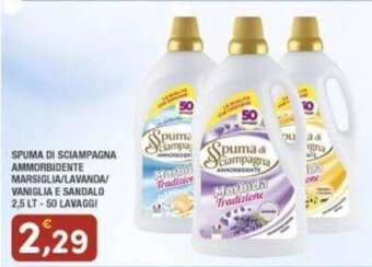 SPUMA DI SCIAMPAGNA AMMORBIDENTE MARSIGLIA/LAVANDA/ VANIGLIA E SANDALO 2,5 LT-50 LAVAGGI