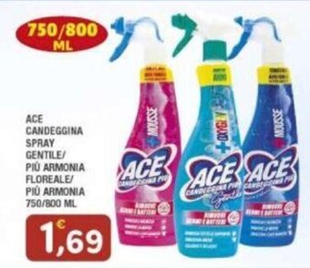 Maury's ACE CANDEGGINA SPRAY GENTILE/ PIÙ ARMONIA FLOREALE/ PIÙ ARMONIA 750/800 ML offerta