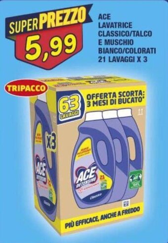 Maury's ACE LAVATRICE CLASSICO/TALCO E MUSCHIO BIANCO/COLORATI 21 LAVAGGI X3 offerta