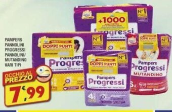 PAMPERS PANNOLINI PROGRESSI PANNOLINI MUTANDINO VARI TIPI