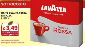 Gala Supermercati CAFFÈ QUALITÀ ROSSA LAVAZZA 2 x 250 g offerta
