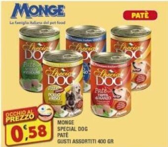Maury's MONGE SPECIAL DOG PATE GUSTI ASSORTITI 400 GR offerta