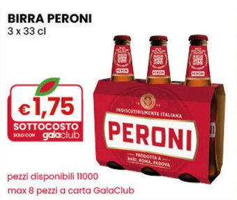 Gala Supermercati BIRRA PERONI 3 x 33 cl offerta