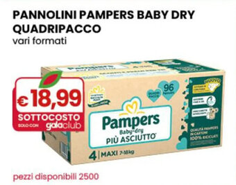 Gala Supermercati PANNOLINI PAMPERS BABY DRY QUADRIPACCO vari formati offerta