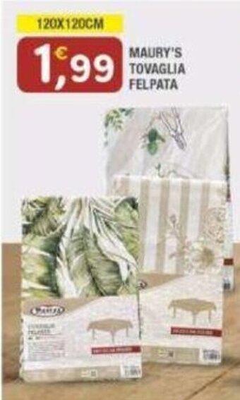 Maury's MAURY'S TOVAGLIA FELPATA 120X120CM offerta