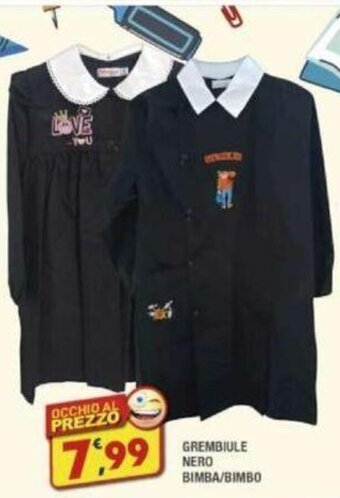 GREMBIULE NERO BIMBA/BIMBO